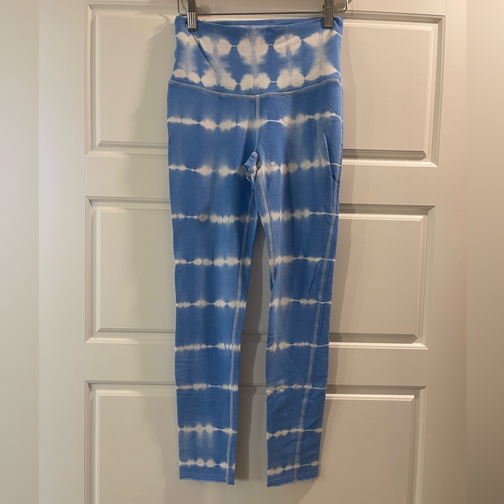 Free People Movement Blue\White Tie-Dye Leggings